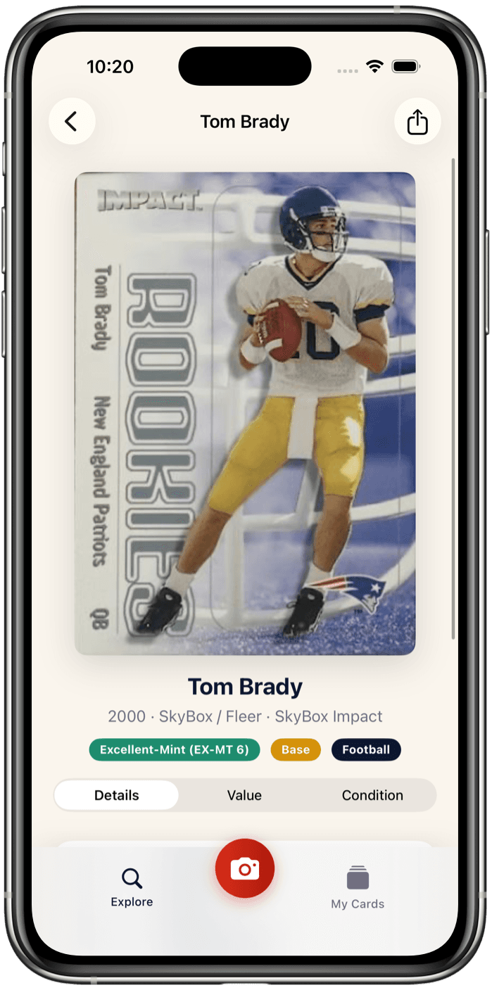 Sports Card Scanner App Interface